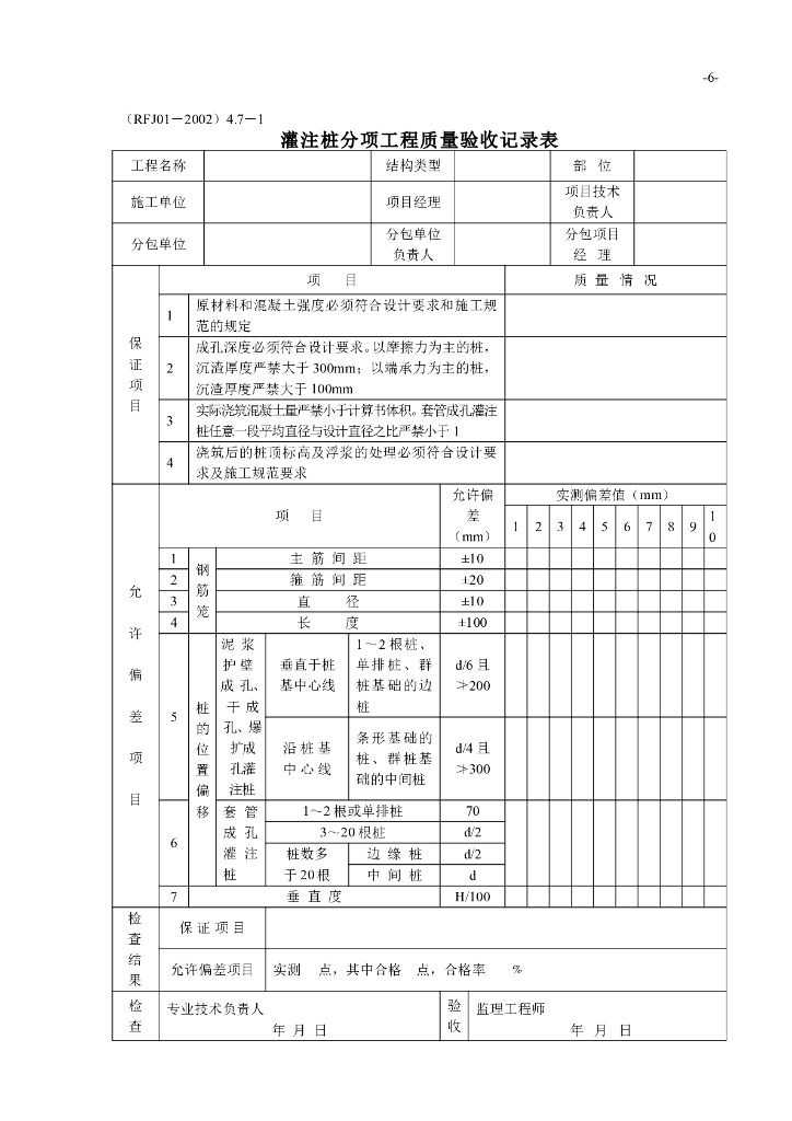 分项工程质量验收记录表_第8页