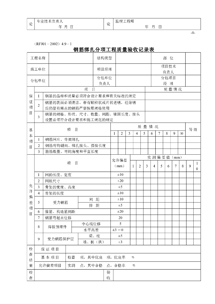 分项工程质量验收记录表_第10页