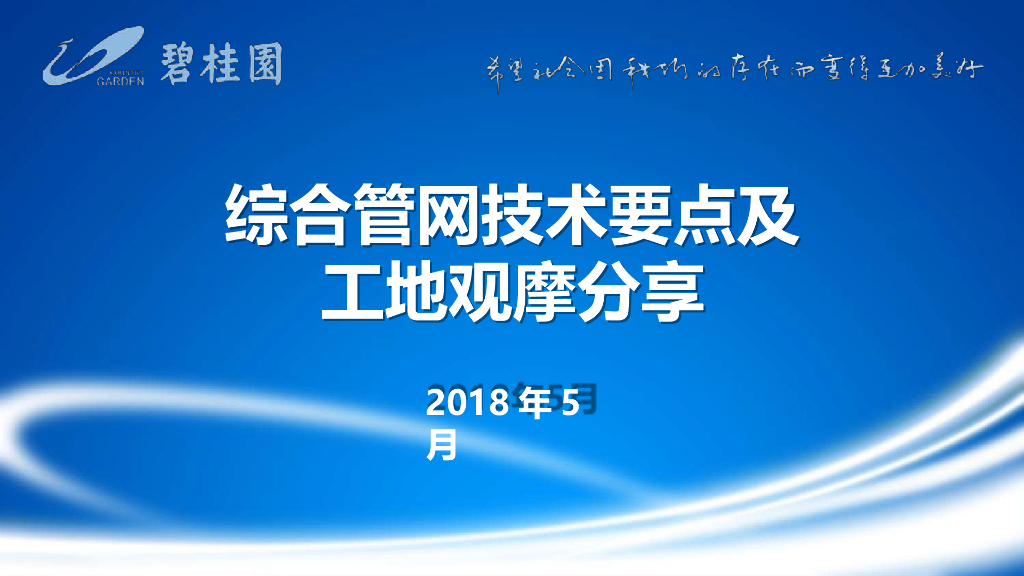 综合<em>管网</em>技术要点及工地观摩分享培训讲义PPT(图片丰富) 海报