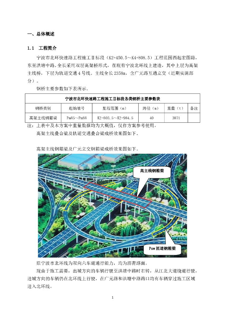[宁波]北环快速路工程主线桥钢箱梁安装方案