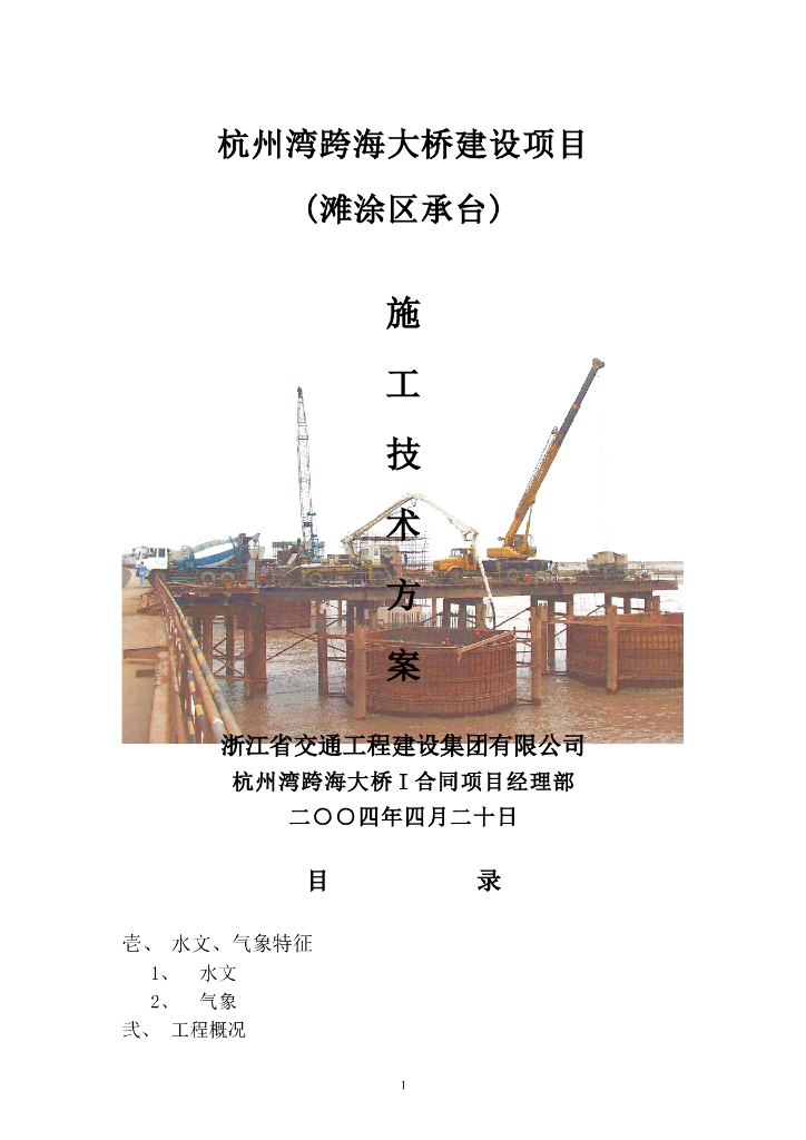 跨海大桥建设项目滩涂区承台施工技术方案