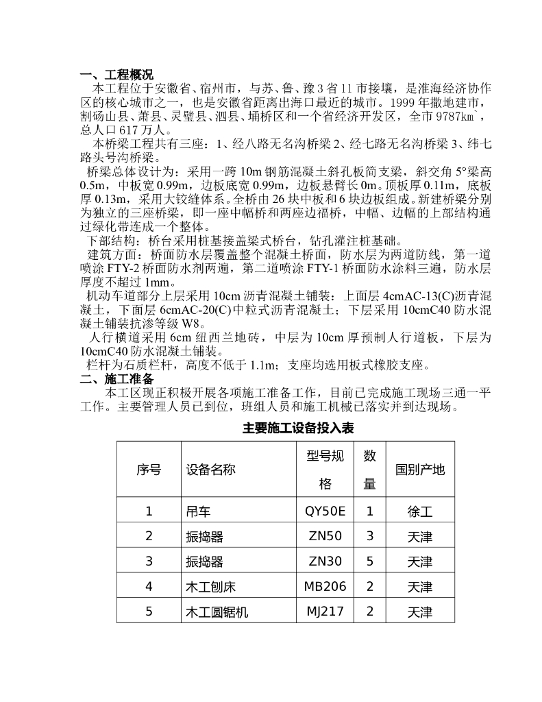 [安徽]钢筋混凝土斜孔空心板简支梁桥施工方案