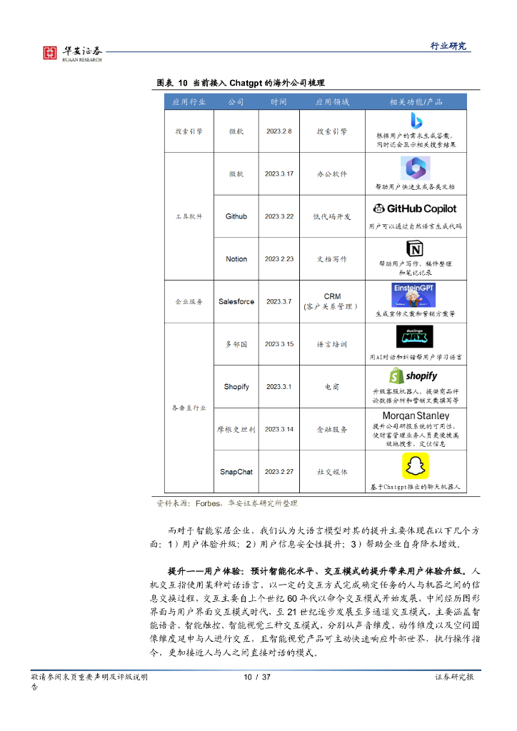 华安证券：智能家居行业深度：ChatGPT等大模型催化智能家居行业进一步发展_第10页