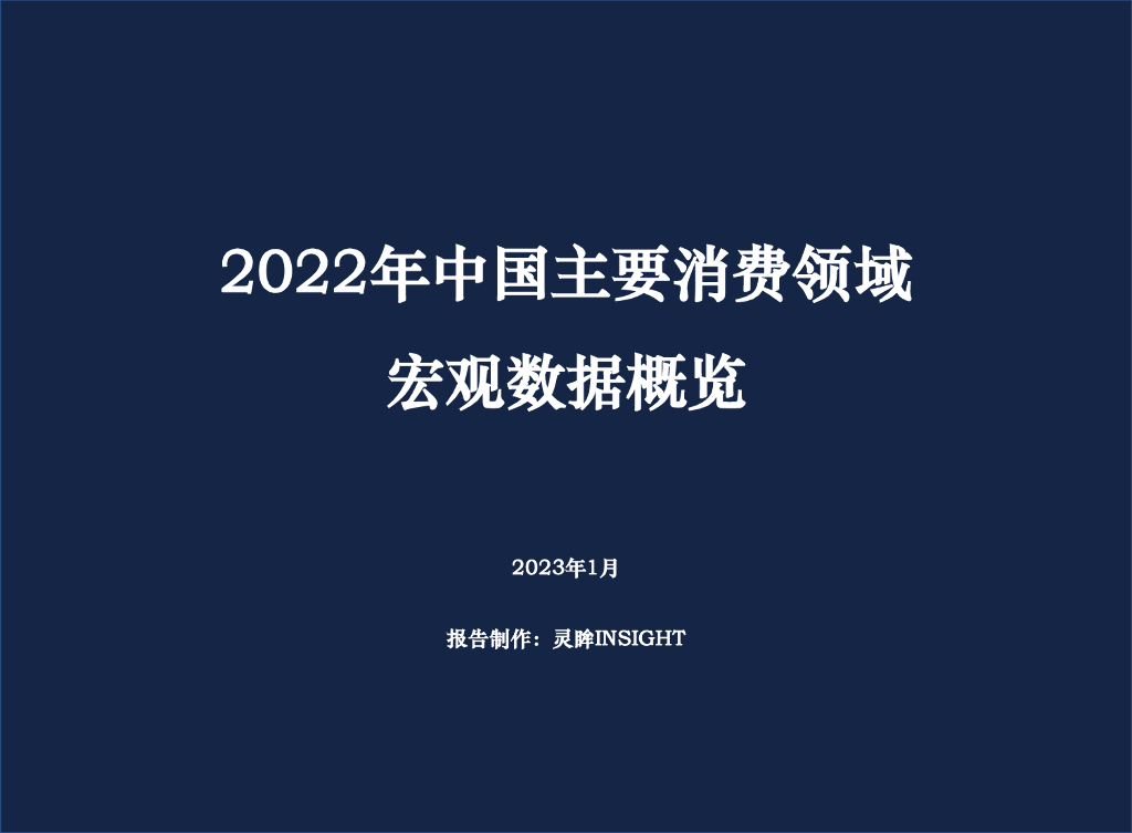 灵眸：2022年中国主要消费领域宏观数据概览