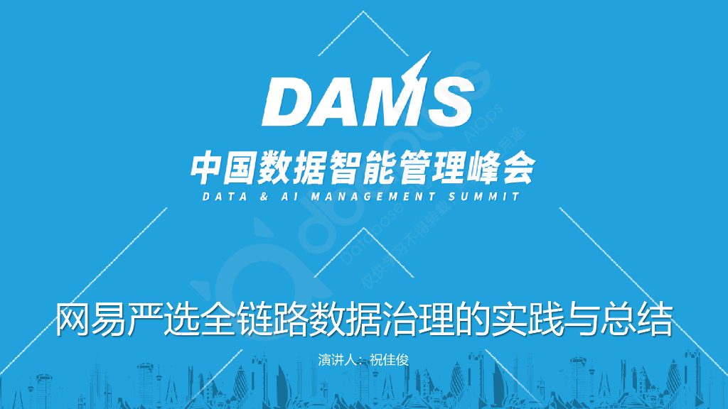 祝佳俊：网易严选全链路数据治理的实践与总结