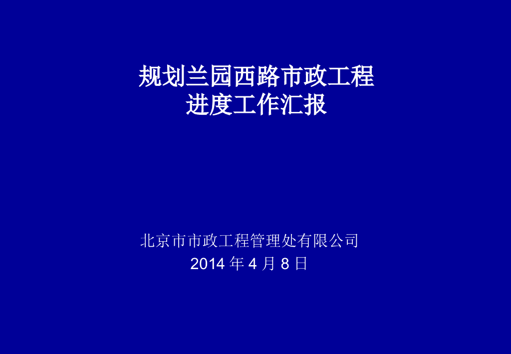 规划兰园西路市政工程进度汇报