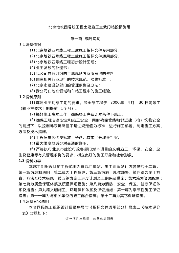 北京地铁工程土建施工组织设计（195页）
