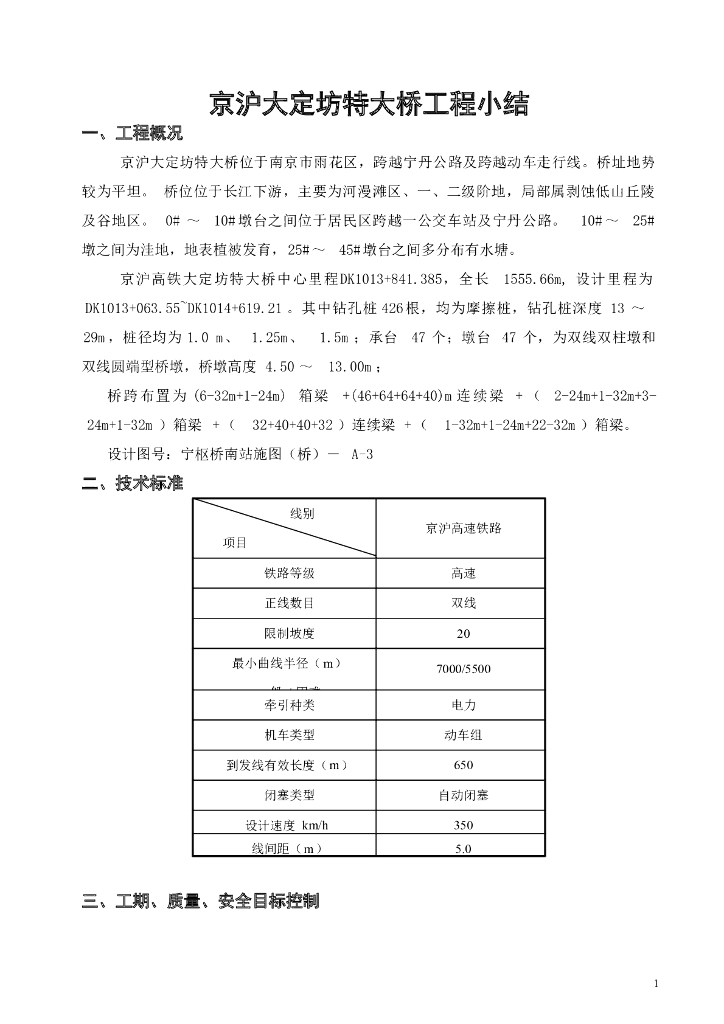 京沪大定坊特大桥工程小结