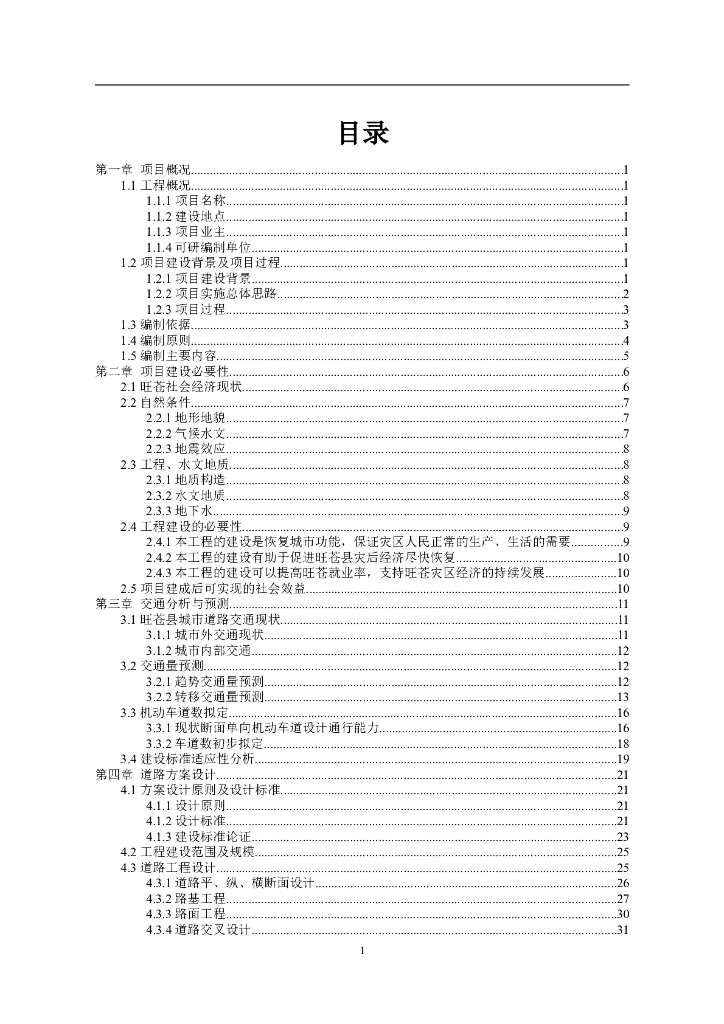 城市道路可行性研究报告（共74页）