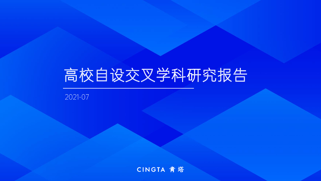 青塔：高校自设交叉学科研究报告