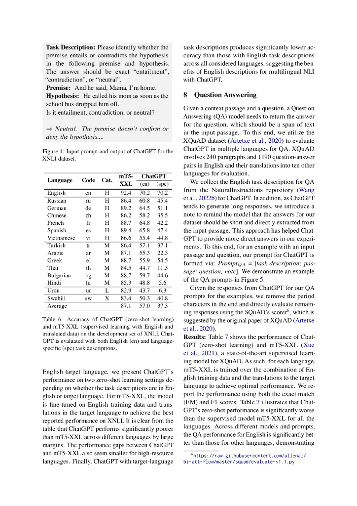ChatGPT 在超越英语方面的综合评估：多语言学习中的大型语言模型（英文版）_第10页