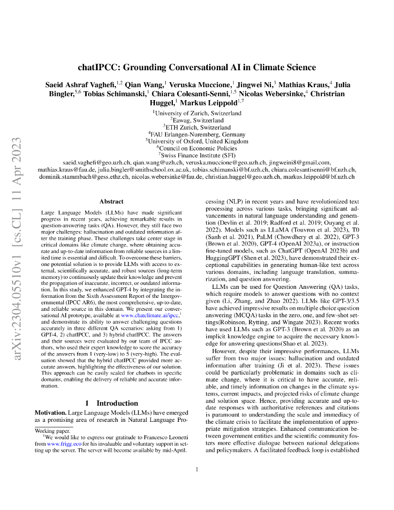 chatIPCC：基于气候科学的会话式<em>人工智能</em>（英文版） 海报