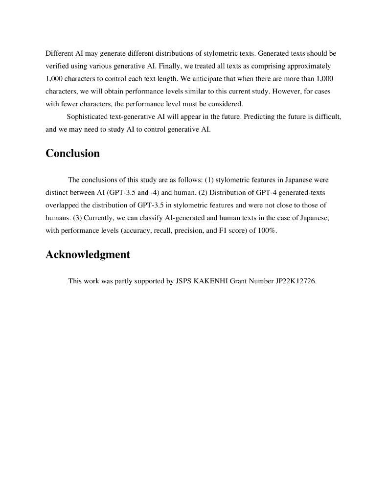 通过日语风格测量分辨 ChatGPT (-3.5, -4) 生成与人工写作的论文（英文版）_第9页