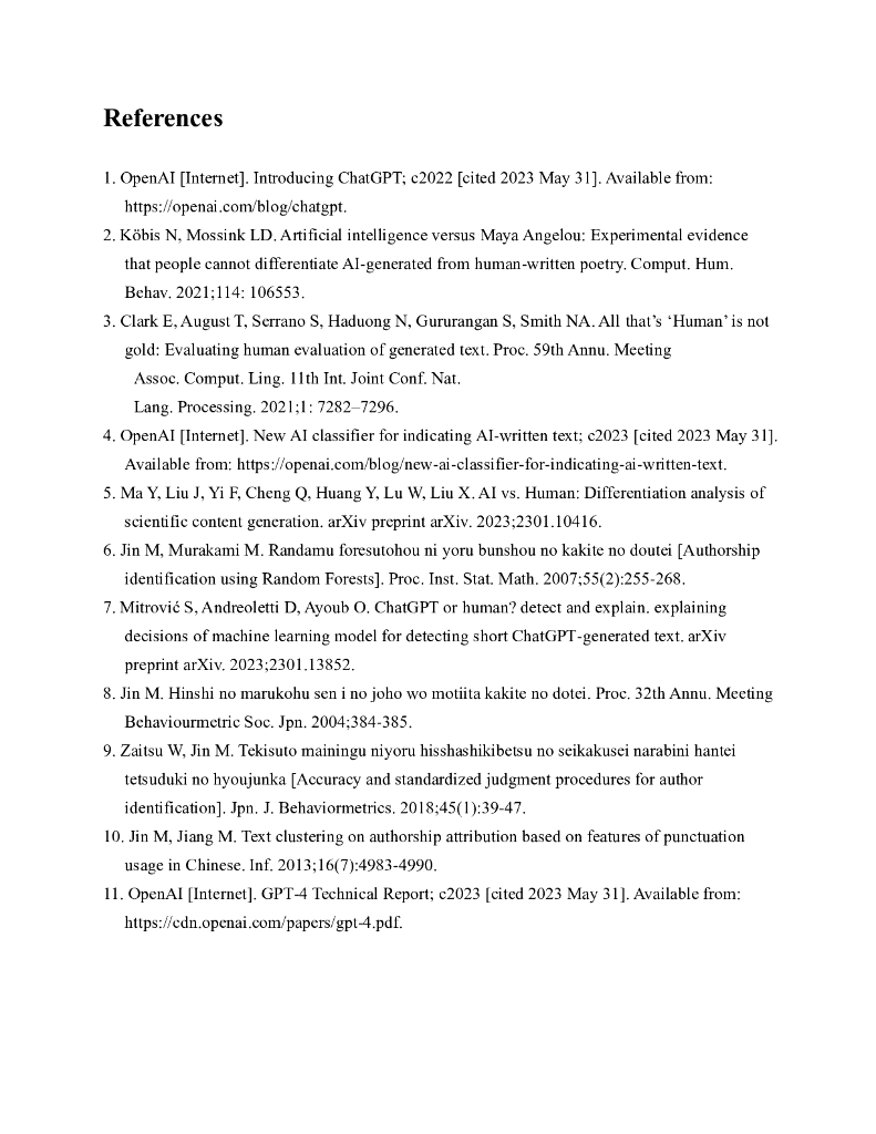 通过日语风格测量分辨 ChatGPT (-3.5, -4) 生成与人工写作的论文（英文版）_第10页