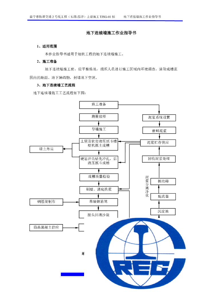 南宁地铁地下连续墙施工作业作业指导书（23页，清楚明了）