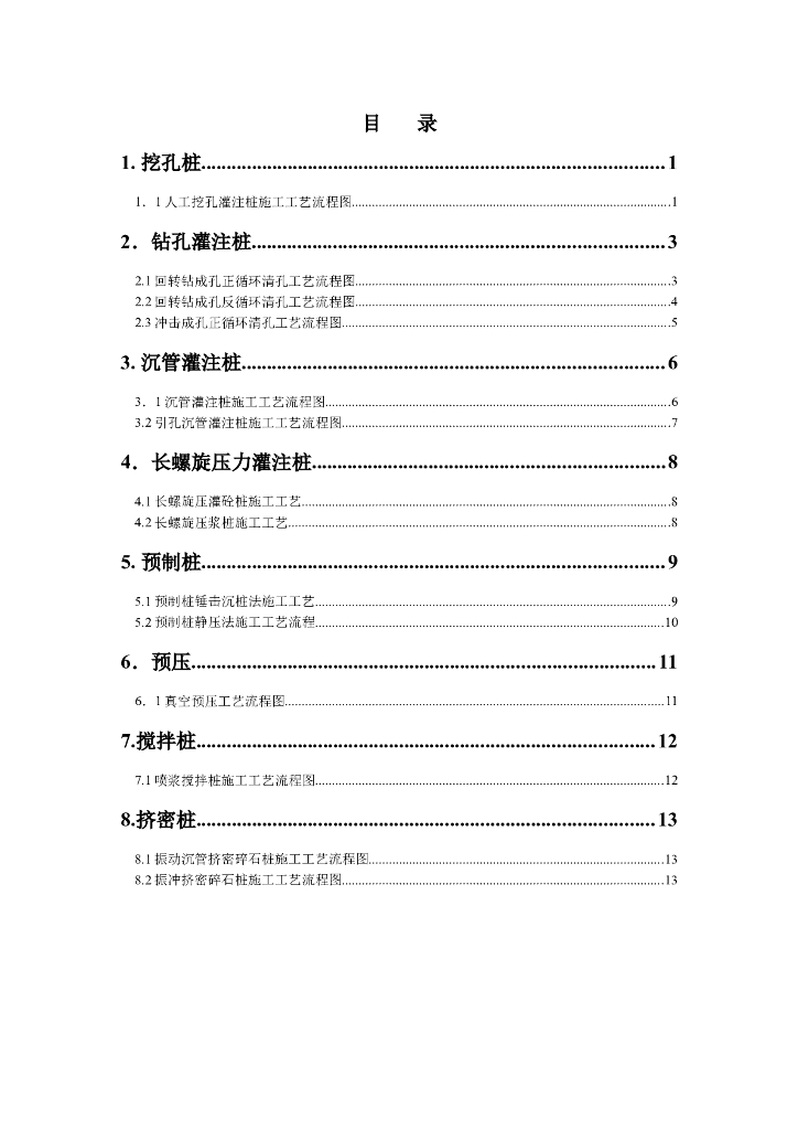 各种灌注桩施工工艺流程图培训讲义