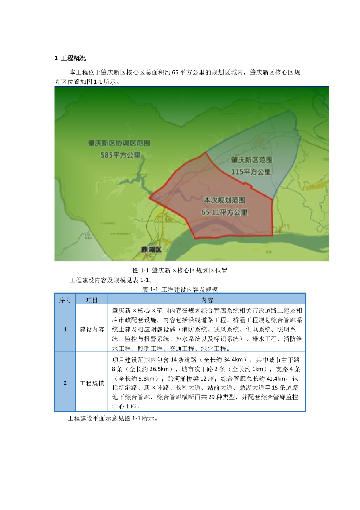 肇庆新区地下管廊工程概况