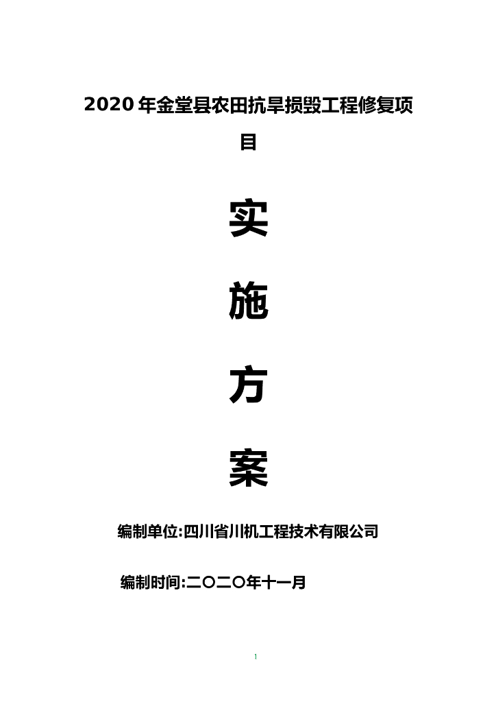 2020农田抗旱损毁工程修复项目实施方案49页