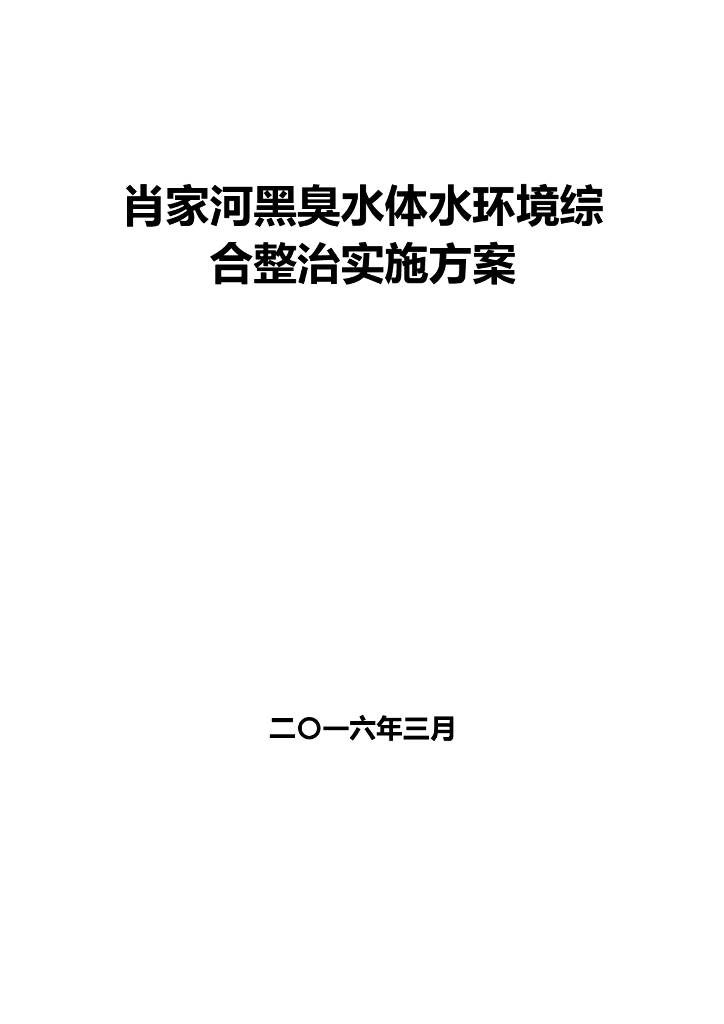 肖家河黑臭水体整治实施方案