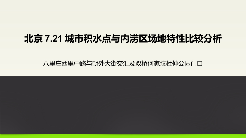 城市积水点与内涝区场地特性比较分析（28页，图文丰富）