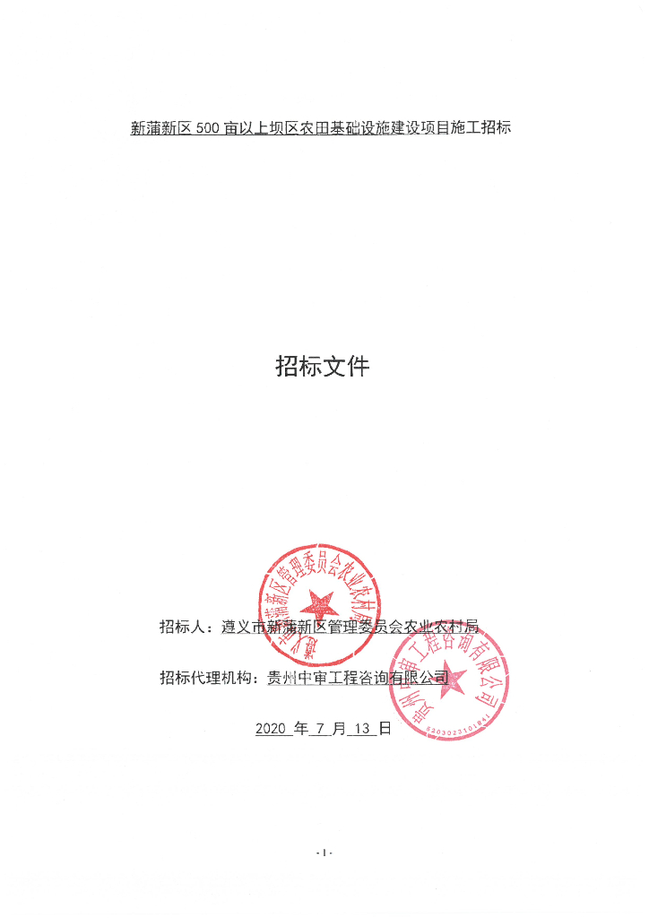 遵义]坝区农田基础设施图纸含招标文件