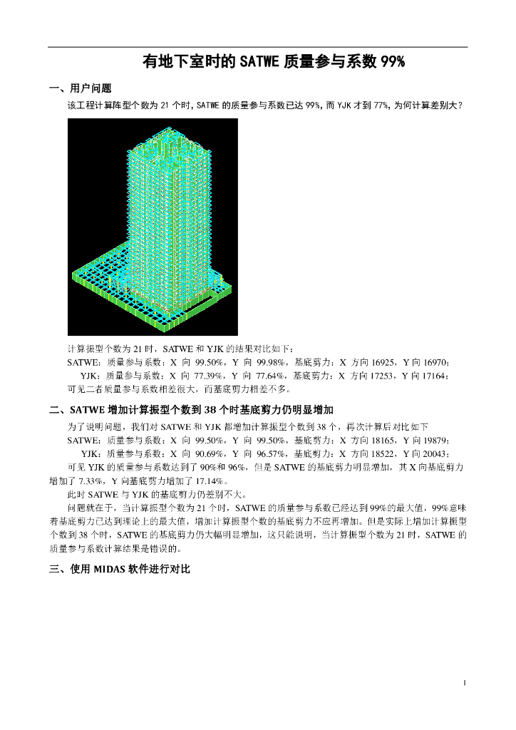 有地下室时的SATWE质量参与系数PDF