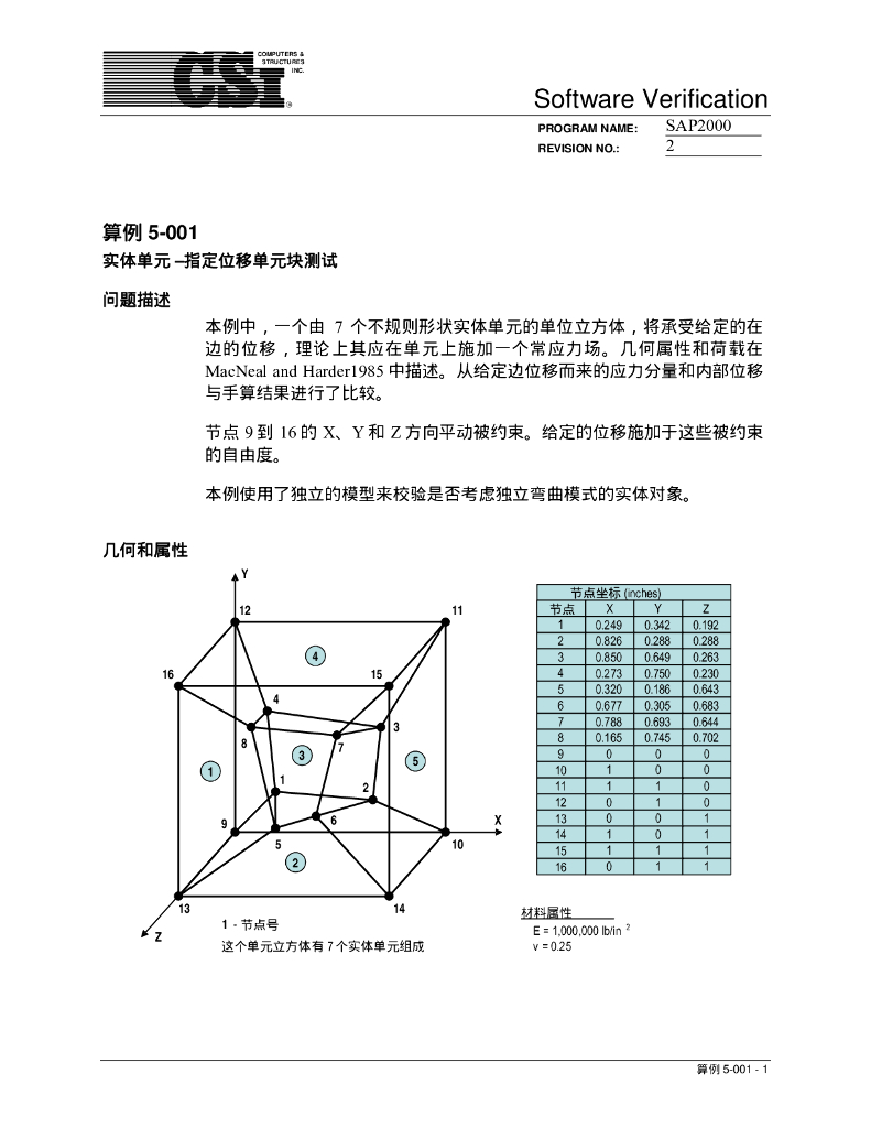 sap2000的13个算例-实体