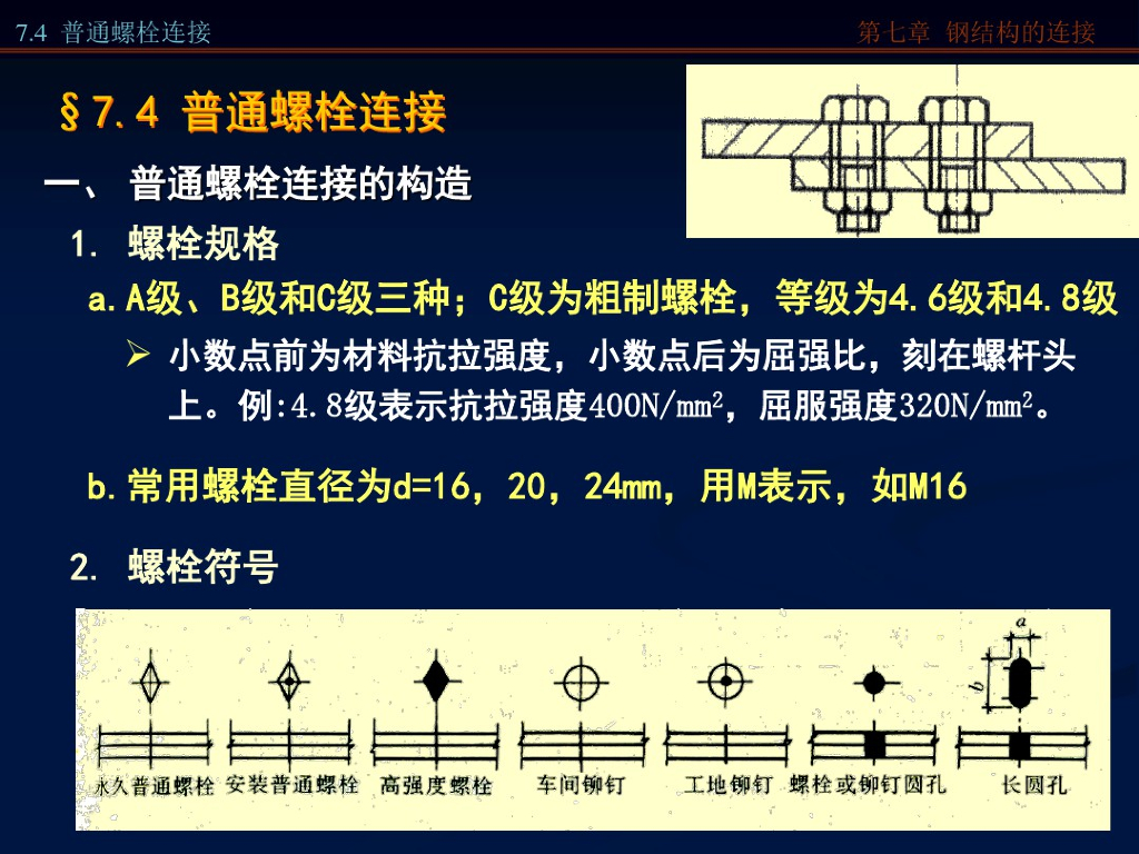 钢结构的连接螺栓连接