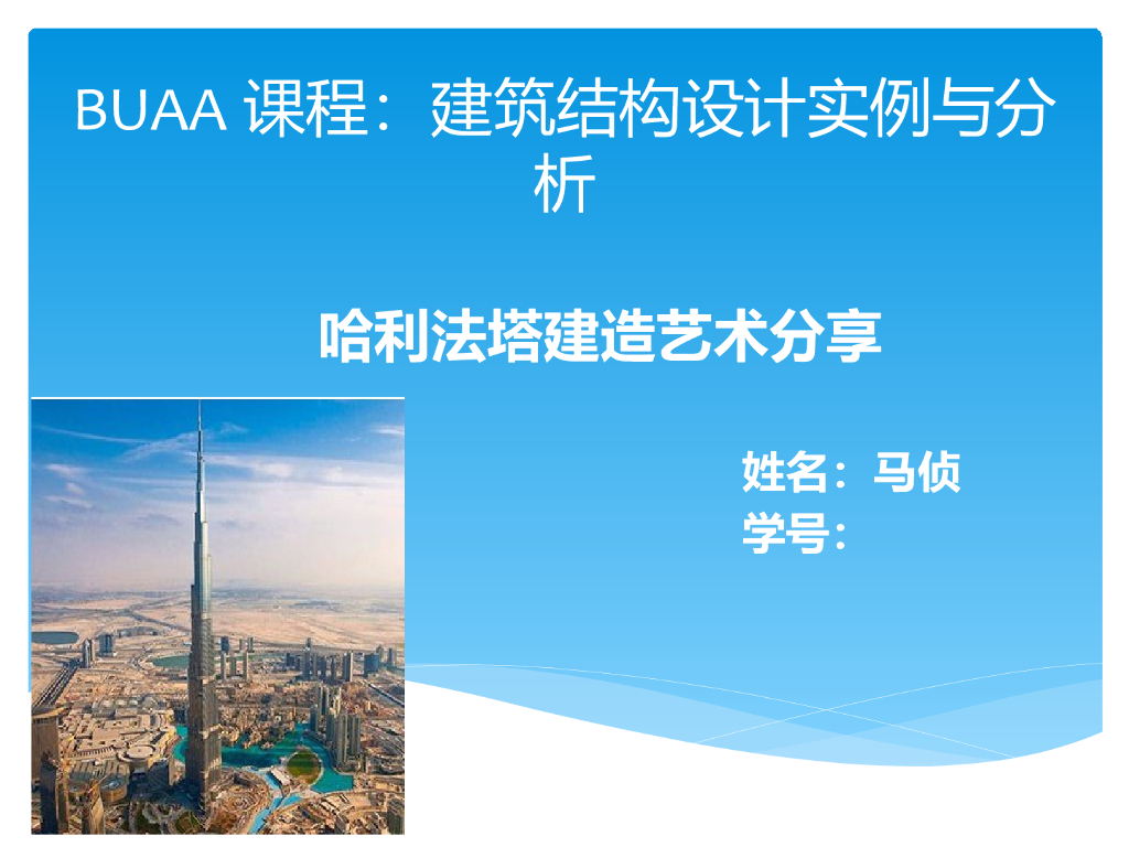 哈利法塔的核心筒结构分系与布置（PPT，13张）