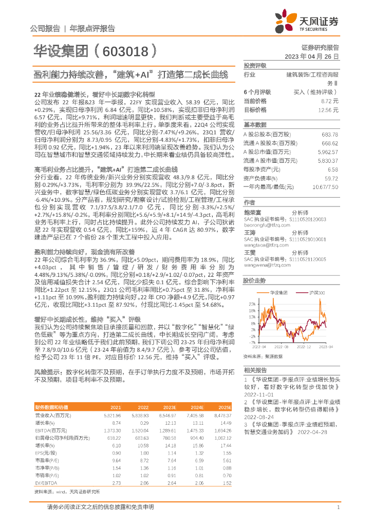 天风证券：华设集团（603018）-盈利能力持续改善，“建筑+AI”打造第二成长曲线 海报
