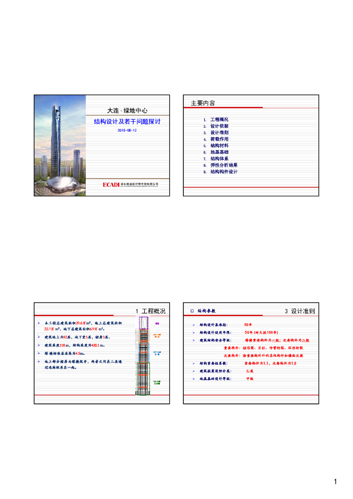 【大连绿地中心】钢混核心筒+伸臂桁架+巨型框架结构设计