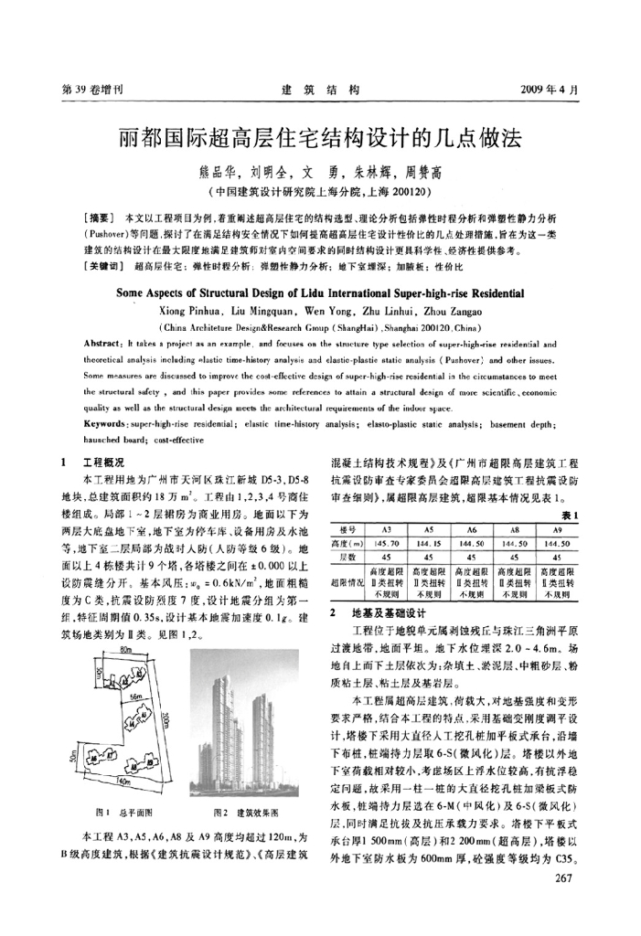 丽都国际超高层住宅结构设计的几点做法