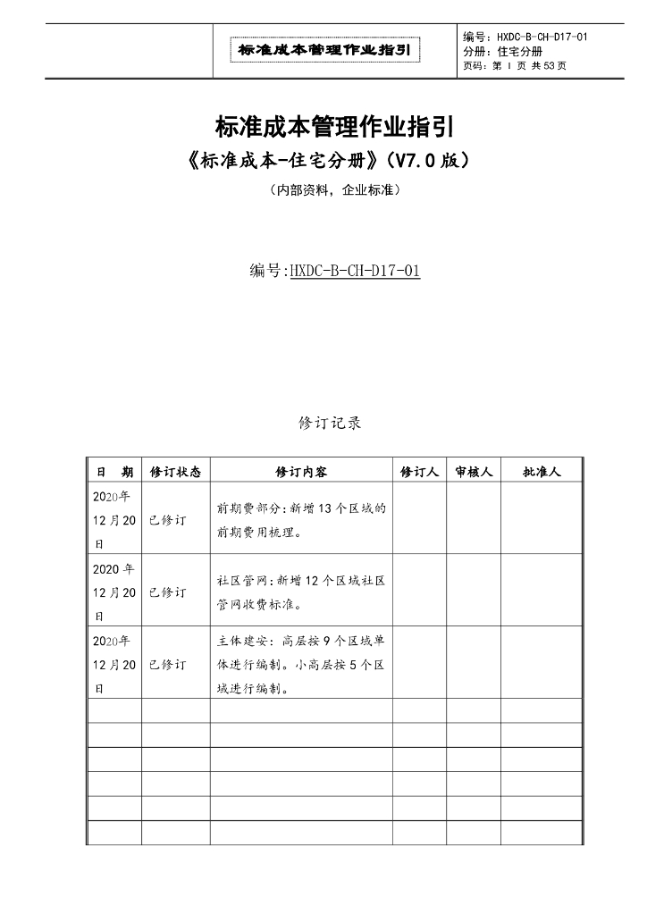 企业标准成本管理作业指引手册（53页）