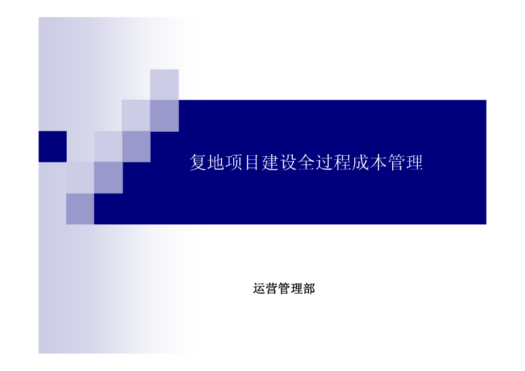 复地项目建设全过程成本管理（共31页）