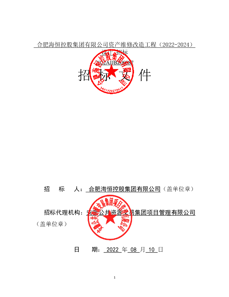 [安徽]公司资产维修改造工程设计招标文件