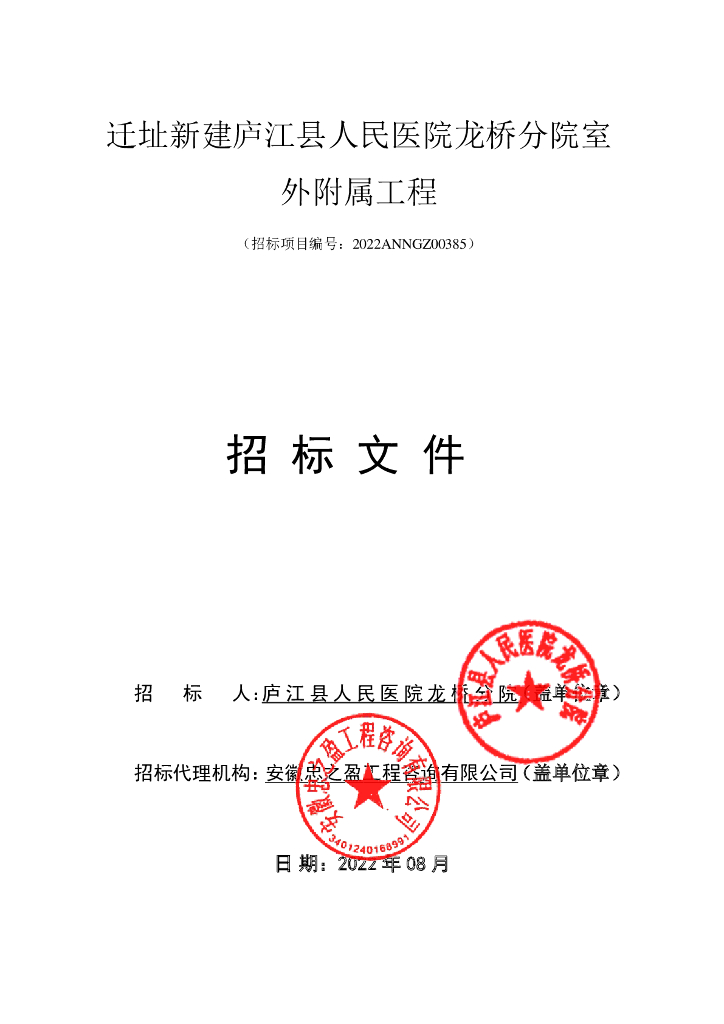 迁址新建医院分院室外附属工程招标文件