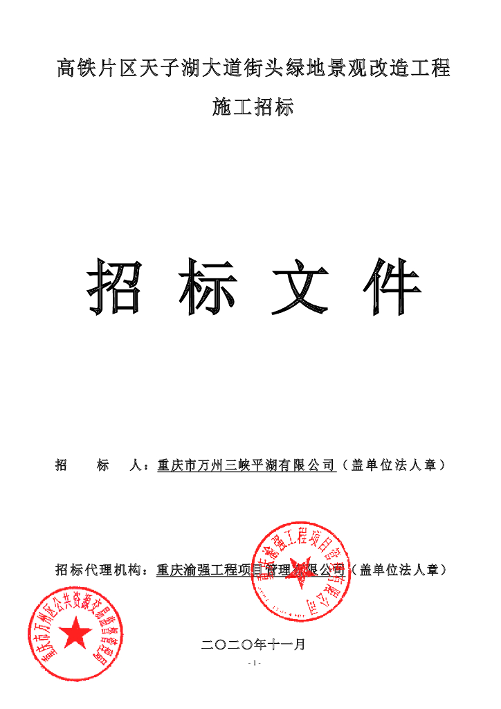 街头绿地景观改造工程招标文件清单及地勘等