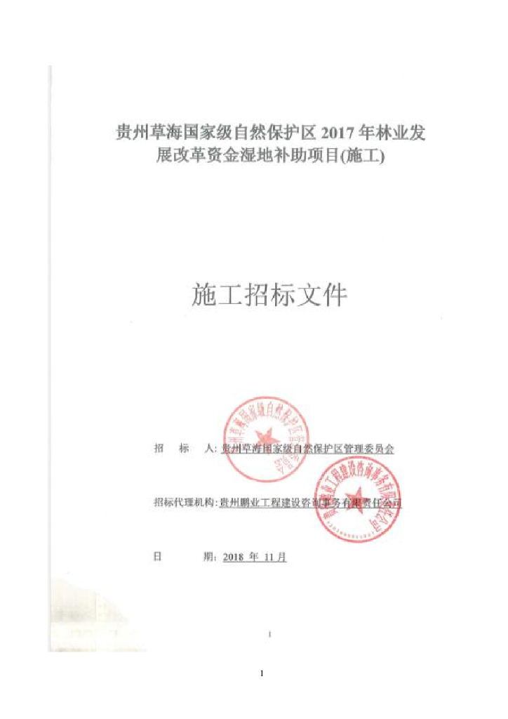 林业发展改革资金湿地补助项目招标文件清单
