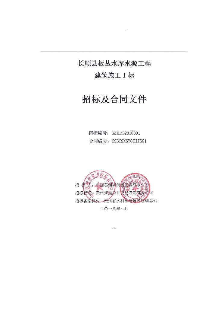 板丛水库水源工程Ⅰ标招标文件技术条款