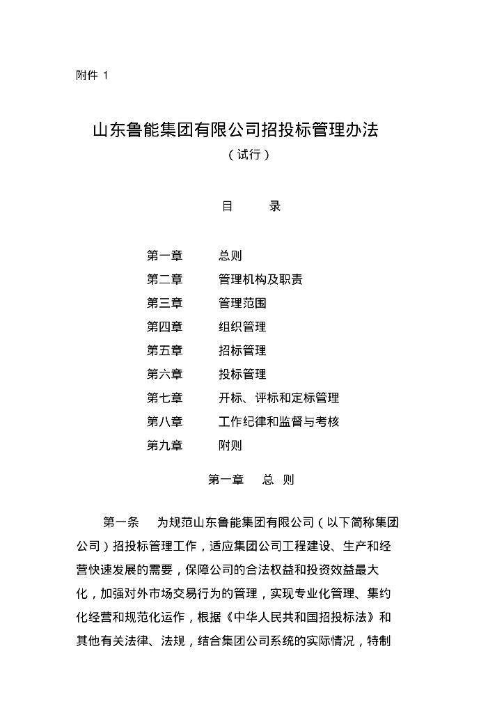 鲁能集团公司招投标管理办法
