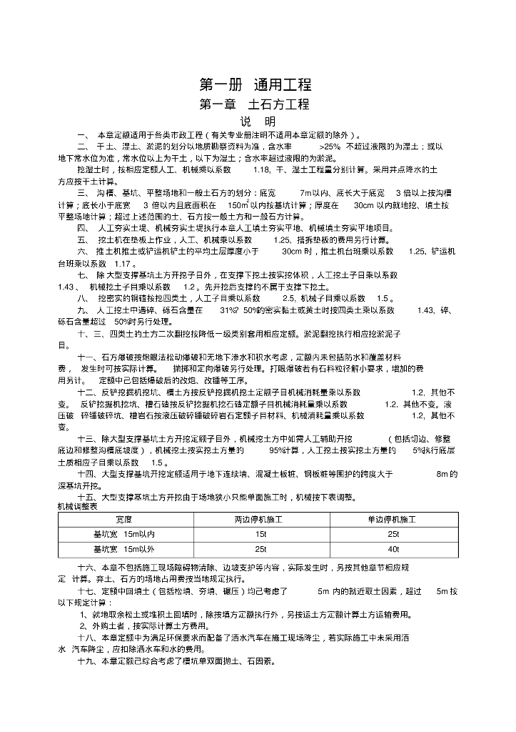 山东省市政工程消耗量定额工程量计算规则