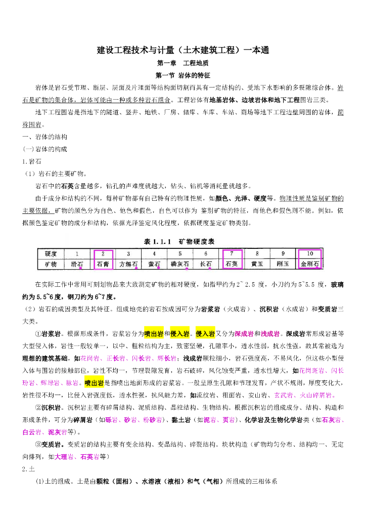 2021年一造《土建》考点精品笔记PDF