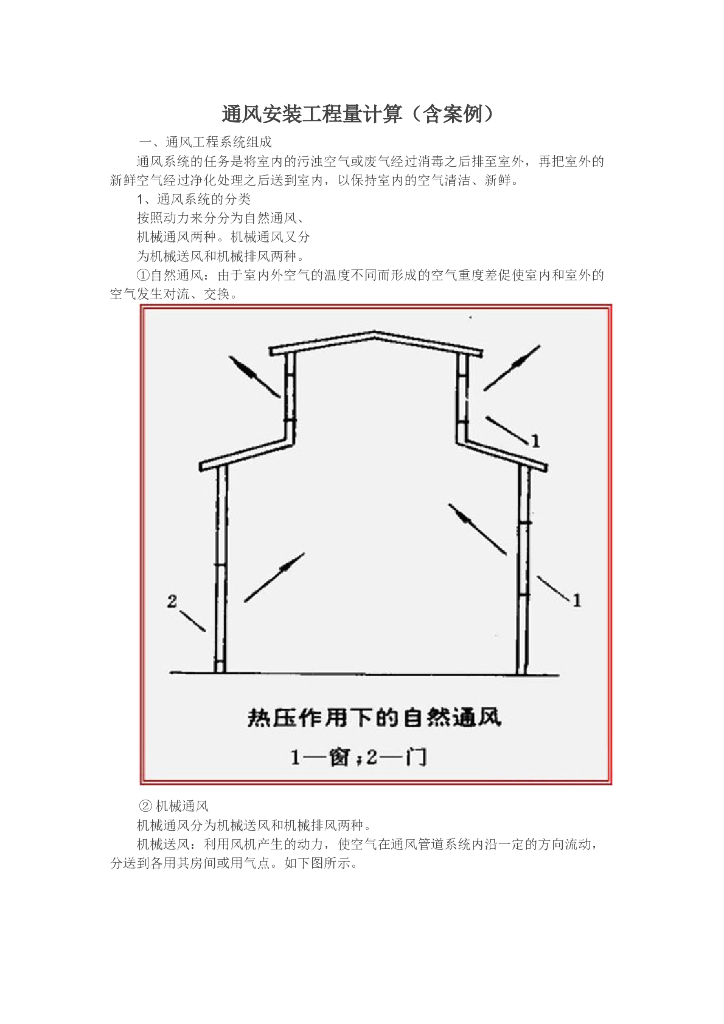 通风安装工程量计算（含案例）