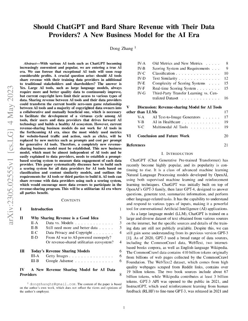 <em>ChatGPT</em> 和 Bard 是否应与其数据提供方共享收益？AI 时代的新商业模式（英文版） 海报