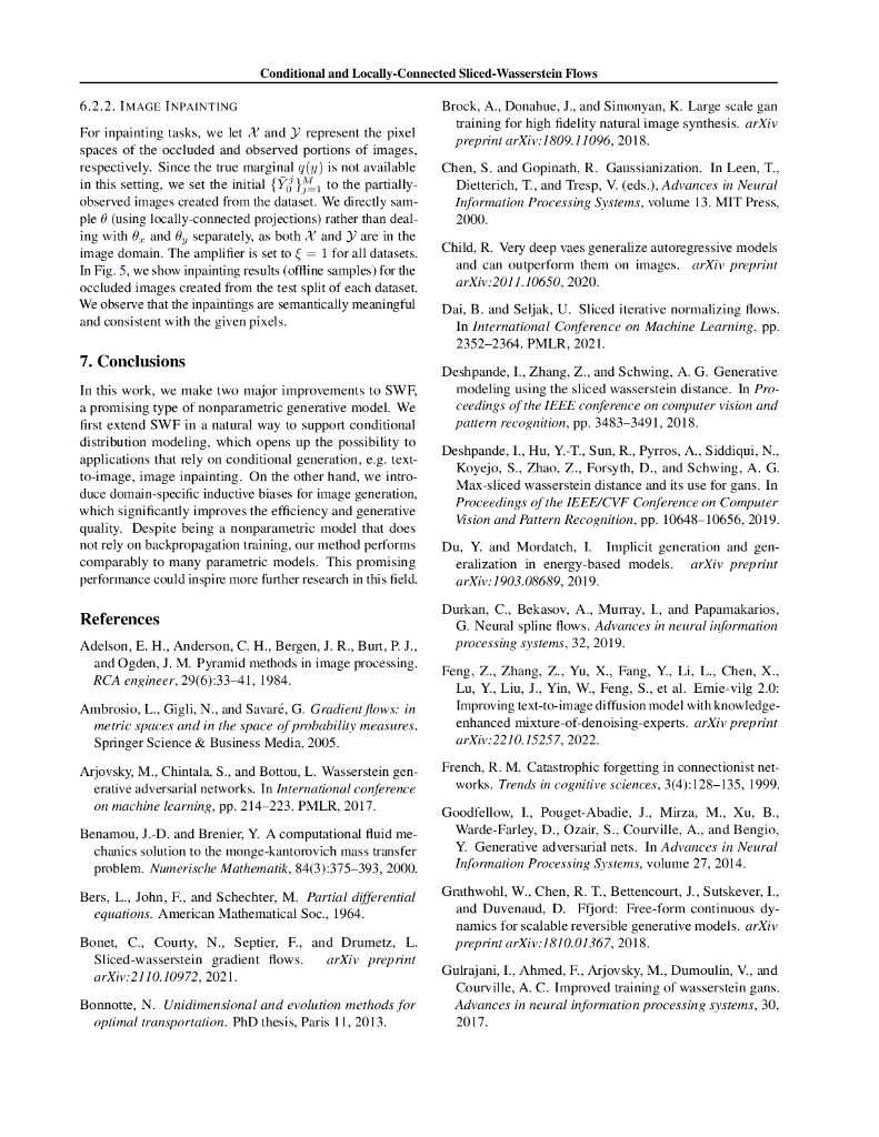 带有条件和局部连接片段 - 瓦瑟斯坦流的非参数生成建模（英文版）_第9页