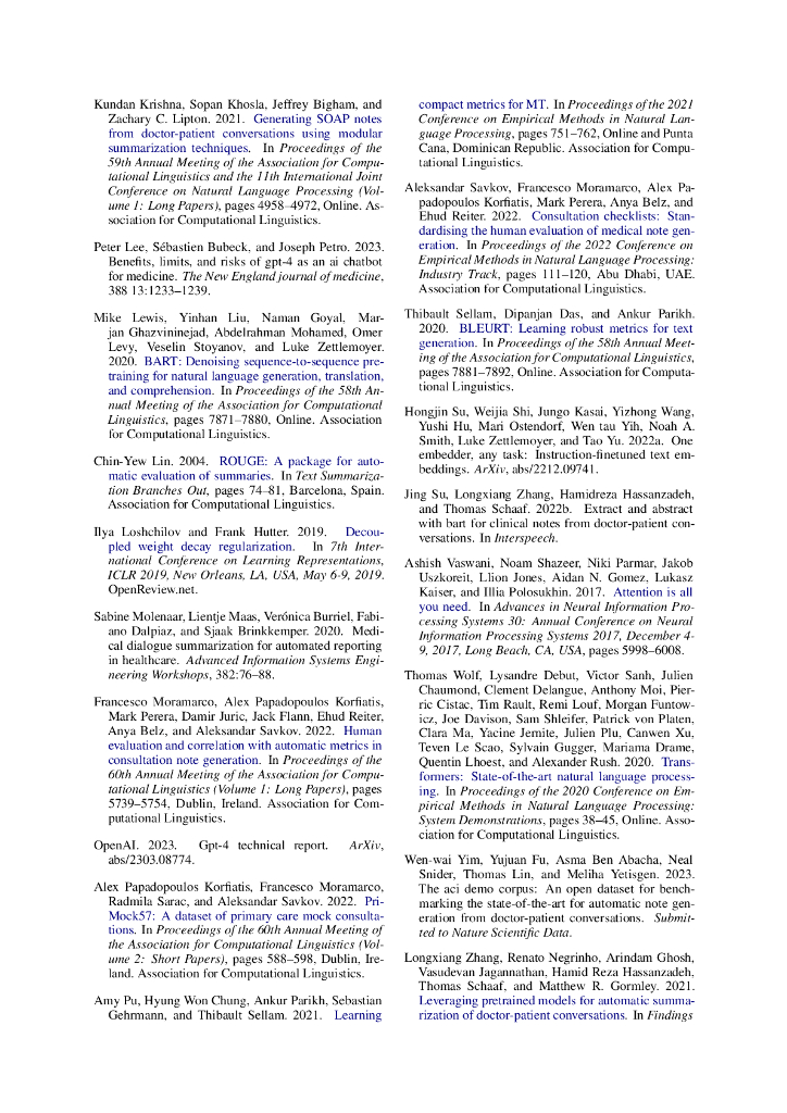 使用大型语言模型从医生 - 患者对话中生成临床笔记：来自 MEDIQA-Chat 的见解（英文版）_第7页