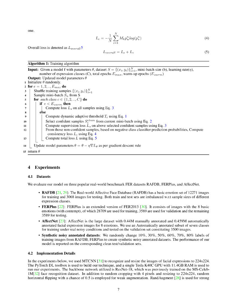 适应性阈值和负类引导嘈杂标注的鲁棒性面部表情识别（英文版）_第7页