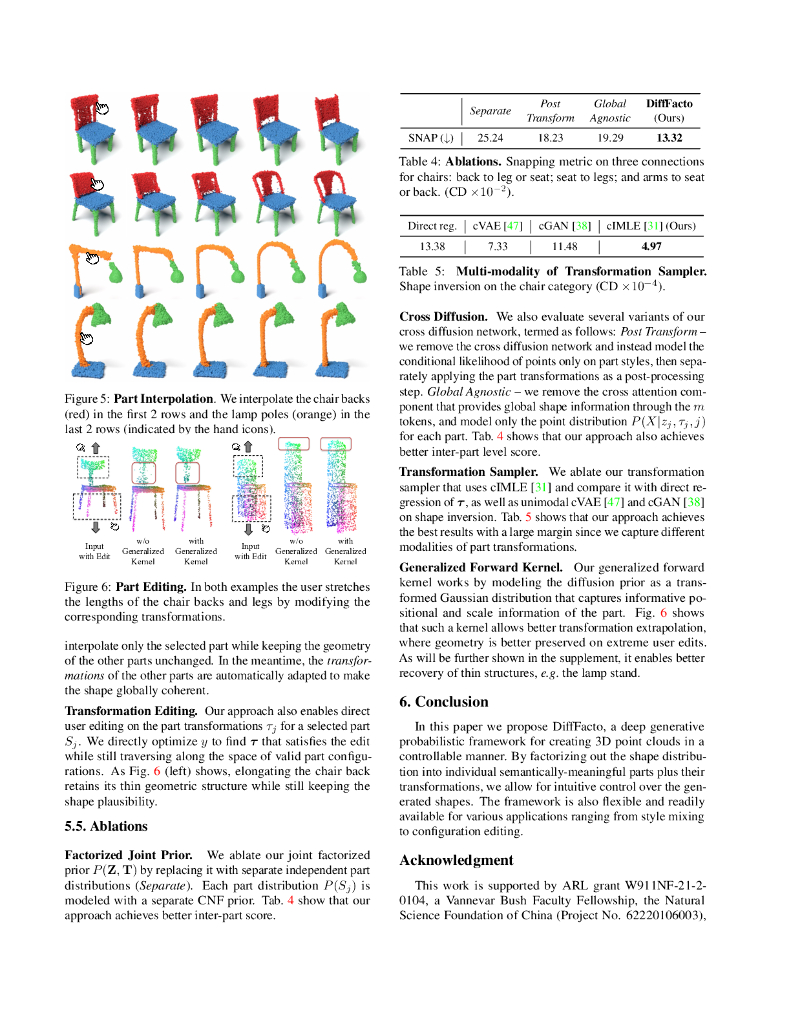 基于部件的可控性三维点云生成和交叉扩散的 DiffFacto（英文版）_第8页