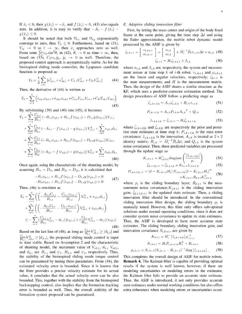 基于仿生神经动力学和自适应滑模创新滤波的移动机器人分布式领从编队控制（英文版）_第6页