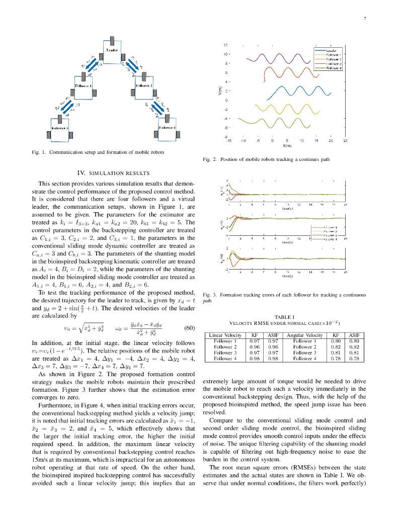 基于仿生神经动力学和自适应滑模创新滤波的移动机器人分布式领从编队控制（英文版）_第7页